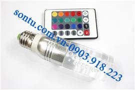  Đèn E27 RGB thủy tinh trụ