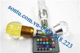  Đèn E27 đổi màu có khiển 3 loại